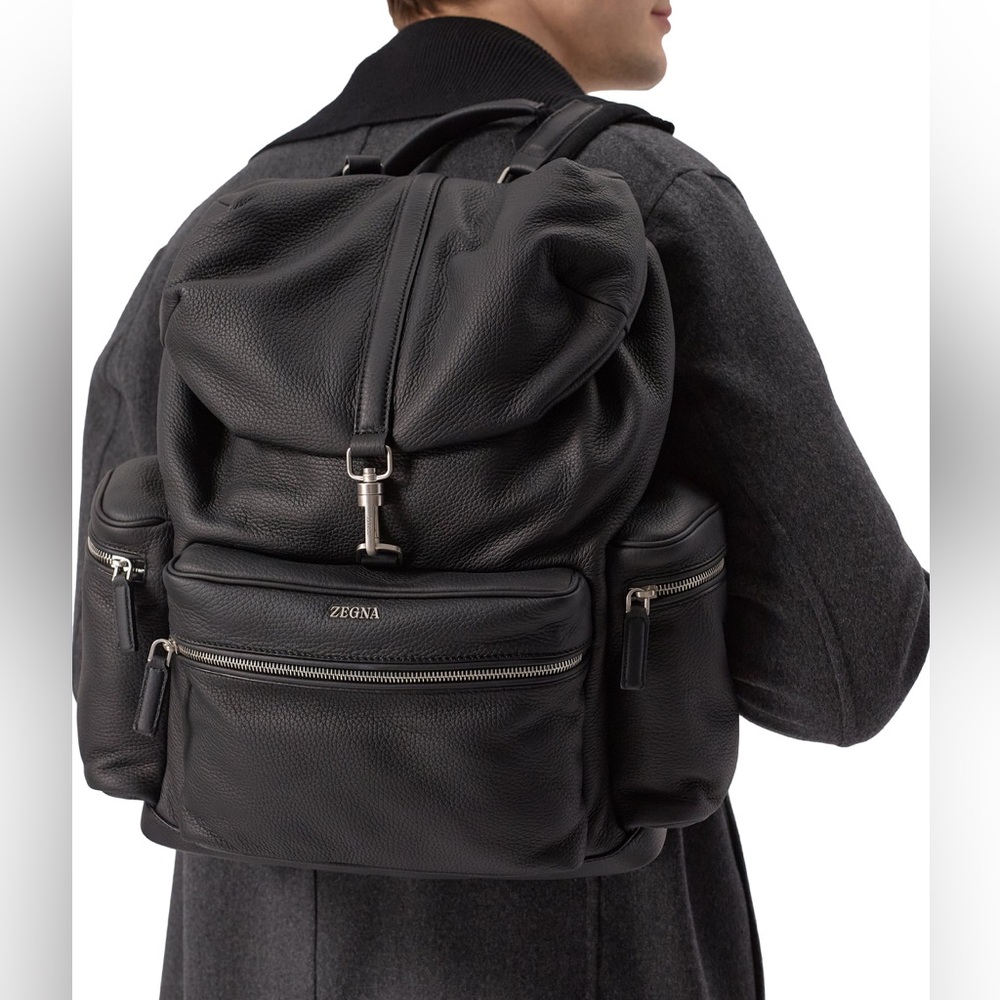 NWT: Zegna Black Deerskin Special Backpack SS25 2297179 - Picture 2 of 12